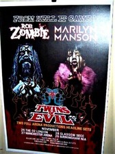 ROB ZOMBIE MARILYN MANSON in Concert Show Poster RP TWINS of EVIL UK Tour COOL
