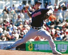 Zach Plesac signed Cleveland Indians 8x10 photo #8 Beckett Witnessed