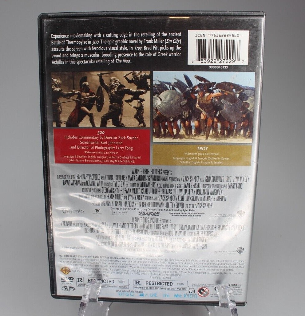 300/Troy (DVD, 2012, 2-Disc Set) Gerard Butler Brad Pitt