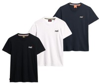 Superdry T Shirt Crew Neck Short Sleeve Contrast Emb Tee Black White Navy Blue