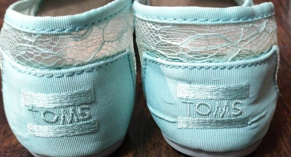 Alpargata de encaje azul alpargata talla W 6 TOMS para mujer sin cordones Foto 3 de 4