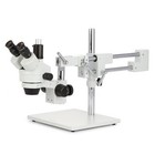 AmScope 7X-45X Trinocular Stereo Zoom Microscope with Double Arm Boom Stand
