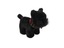Russ Berrie Shadow Plush Scottish Terrier Black Scottie Dog Red Plaid Scarf Toy