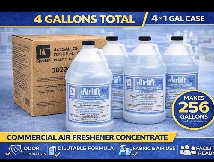 Spartan Airlift Fresh Scent Odor Eliminator 1 Gallon 4 Case Deodorizer