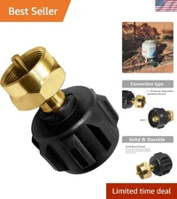 Solid Brass Propane Refill Adapter with Cut-Off Valve – Effortless Operation