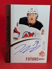 2020-21 SP Authentic Ty Smith Future Watch '10-11 Retro Rookie Auto /399 Devils