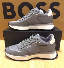 BOSS Sneakers Low Top, Gr. 41, Grau/Weiß/Schwarz, Schnürung, Herren