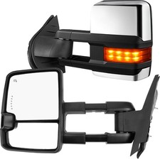 Towing Mirrors Compatible With 2008-2013 Chevy Silverado Gmc Sierra Power Heate