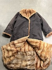 Vintage 1950s Reversible Long Coat with Fur L...