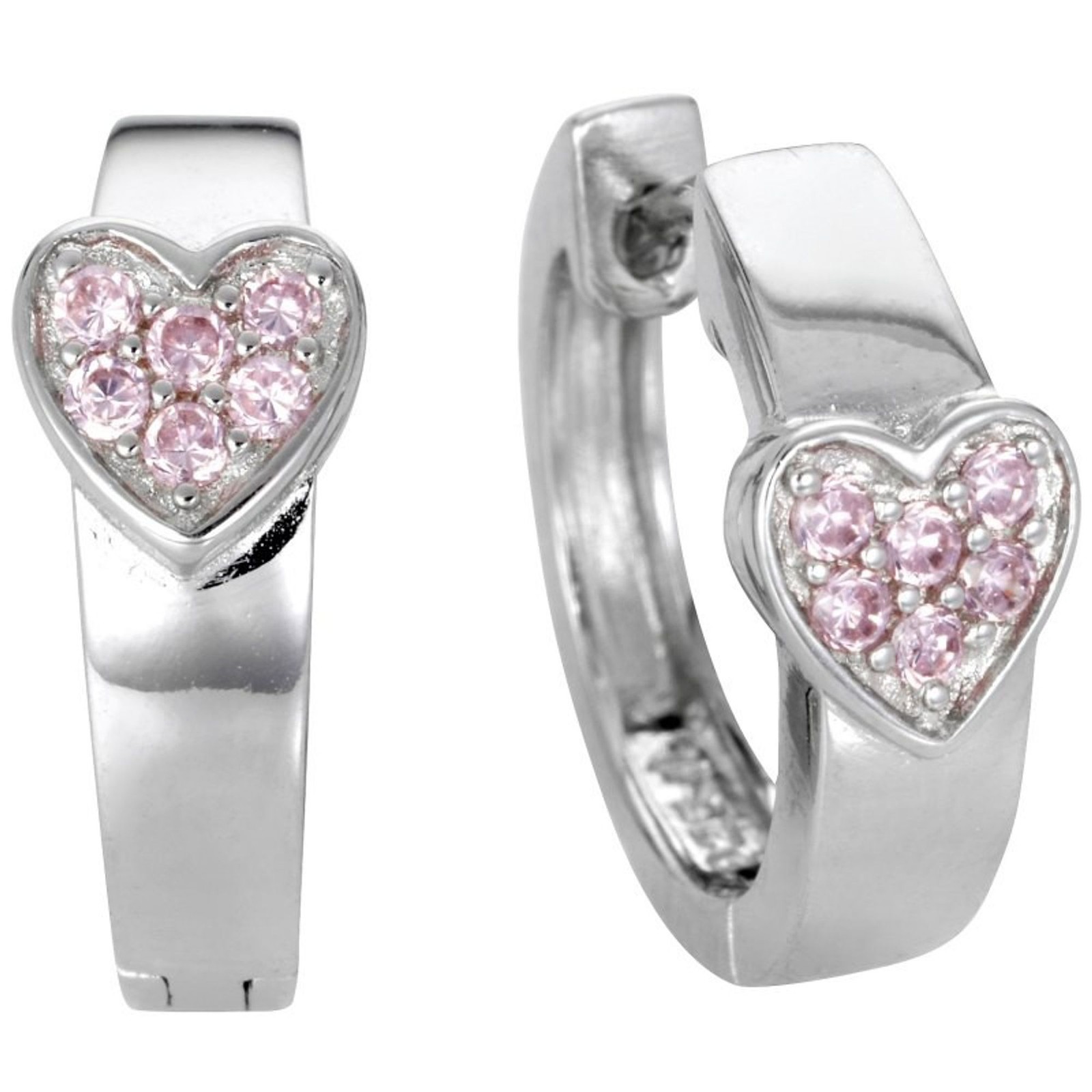Miamar SCR05 Damen Creolen Herz Sterling-Silber 925 Rosa 8590₽