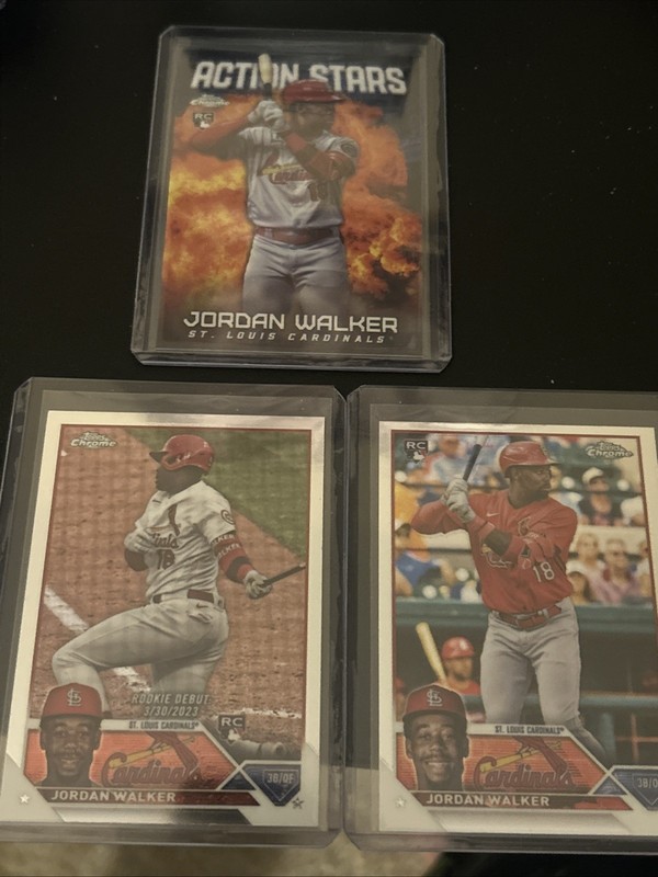 Jordan Walker Cardinals 2023 Topps Chrome 3 Card Rookie Lot