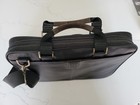 Boconi Garth Slim Leather Briefcase Zipster Black with Brown accents — photo 5