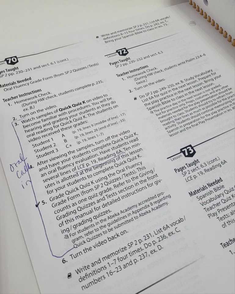 Abeka Spanish 2 Language Arts Series 2022 Homeschool Quiz Key Vol 1 & 2 + - Image 4 of 4