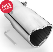 2.5In Inlet Adjustable Heart Stainless Steel Car Exhaust Pipe Tip Modified