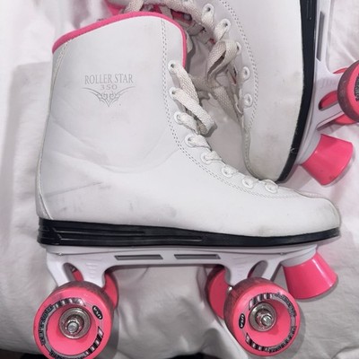Roller Derby Roller Star 350 Women's 6 Pink White Roller Skates US320G Retro