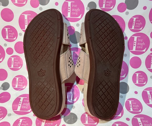 Spenco sandali donna comodi slide beige pelle scamosciata ortopedici taglia 9B - Foto 6 di 7