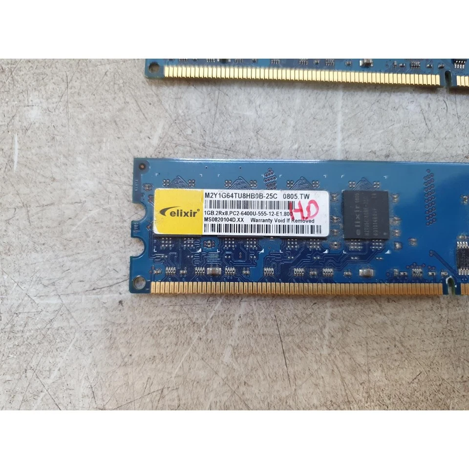 Lot of 2 Elixir M2Y1G64TU8HB0B-25C 1GB DDR2 RAM 800MHz 240 Pins PC2-6400 Non-ECC - Image 3 of 4