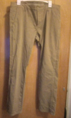 Pantalon homme Dockers Alpha kaki conique supreme flex bouton taille 36 longu