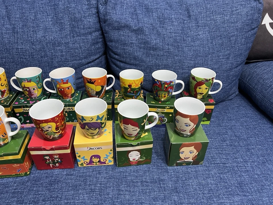 Jacobs Ritzenhoff Kaffeebecher Kompletter Satz Edition 1 - 15 NEU mit OVP - Bild 2 von 4