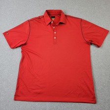 Greg Norman Polo Mens XL Red Performance PlayDry Shirt