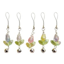 5 Pcs Phone Strap Charm Flower Cellphone Lanyard Decoration Mobile Pendant