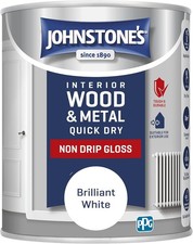 Johnstone's - Quick Dry Gloss - Brilliant White - Gloss Finish - Water Based