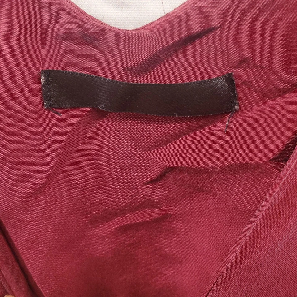 Vestido Last Brand Para Mujer XL Borgoña 100% Seda Sin Mangas Correa de Espagueti Cuello en V Forrado Foto 2 de 4