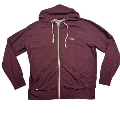 Oakley バーガンディ ジャケット Oakley Men's Regular Fit Full Zip Hoodie Sweatshirt Burgandy Red