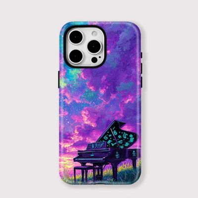 Cosmic Piano Dreamy Fantasy Sky Tough MagSafe Case iPhone 17 16 15 14 13 12 11