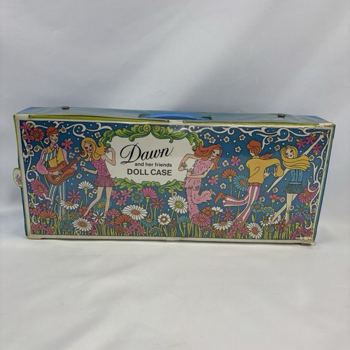 "DAWN AND HER FRIENDS DOLL CASE" Vintage Blue Carrying Case