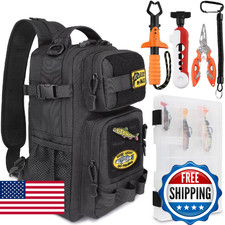 Dovesun Small Fishing Backpack Fishing Sling Bag with 3600 Tackle Box Small Tack