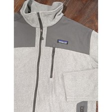 Patagonia Light Gray and Charcoal Men's Full-Zip Performance Fleece Jacket XL