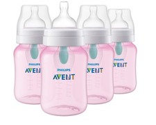 Philips Avent Anti Colic Baby Bottle 4 Pack Pink 9oz with AirFree Vent