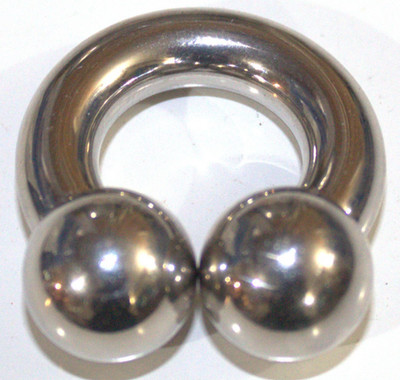 0g 3/4 Huge 16mm Ball Horseshoe Barbell Reverse Prince Albert Frenum Ring Sexy