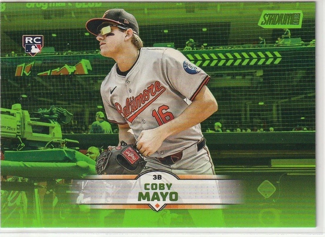 2025 Topps Stadium Club COBY MAYO Baltimore Orioles Rooke LIME GREEN Parallel 62