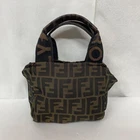FENDI Brown Handbag Mini Bag Zucca Print All Over Print FF DDP USA Shipping 2493