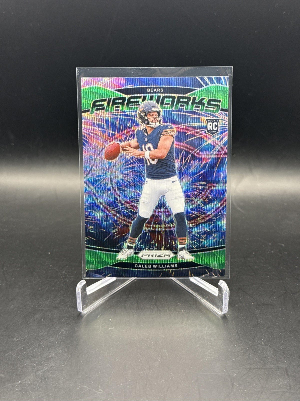 2024 Panini Prizm - Fireworks Caleb Williams #25 Green Prizm (RC) #25
