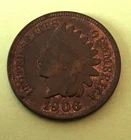 1906 Indian Head Cent Penny FULL LIBERTY, XF+ possible Die Crack