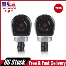 2X Universal LED Motorcycle Turn Signals Indicator Amber Blinker Light Mini Lamp