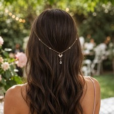 Women Hair Clip droplet star star fashion Metal Bridal Head Chain Headwear 30571