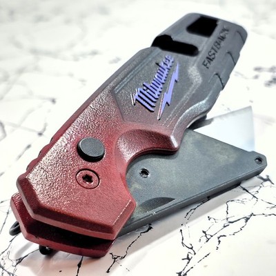 Custom Cerakote Milwaukee FASTBACK NEW! Red Black Blue Utility Knife 48-22-1501
