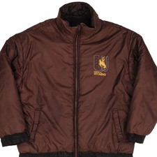 VINTAGE NCAA UNIVERSITY OF WYOMING 1990S REVERSIBLE HEAVY JACKET SIZE LARGE