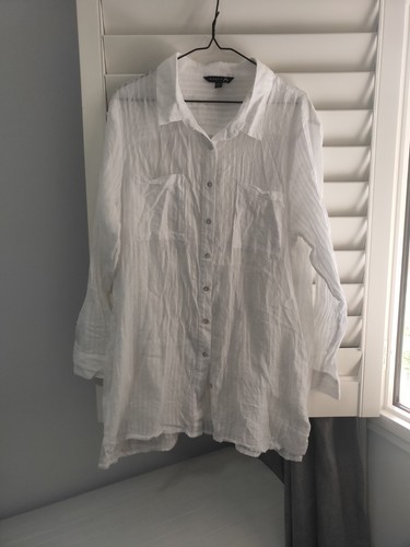 Rusty White Long Sleeve Coverup Dress T-shirt 14