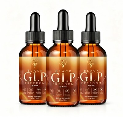 3x BlackGLP Freedom Drops for Weight Loss Liquid Supplement Fat Burner (2 oz)