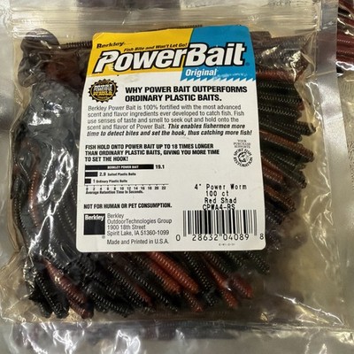NEW Berkley 4  Power Worms 100 pk Red shad (old Stock) See Pictures