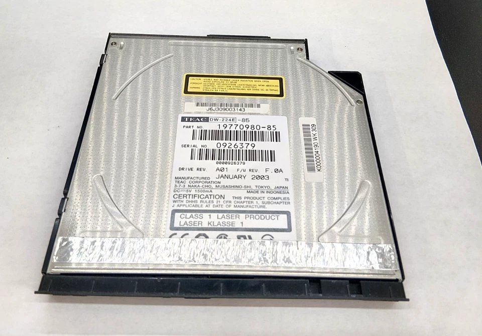 TEAC DW-224E Slim CD-RW/DVD Reader Optical Drive / 1977098V-D7 / WR012 - Image 2 of 4