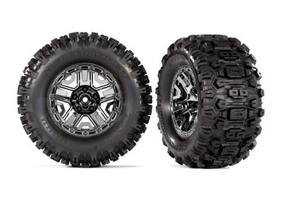 Traxxas Sledgehammer 2.8'' Komplettrad 12mm, schwarz/chrom für Hoss #9072