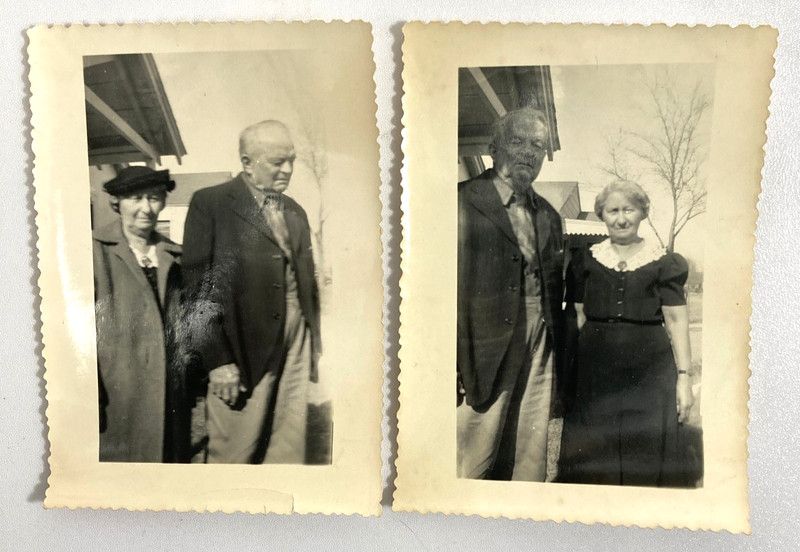 Found Photos Elderly Couple Man Woman Snapshot Lot of 2 Black & White 1930s-40s