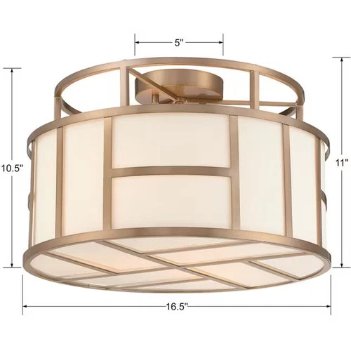 Libby Langdon for Crystorama Danielson 3-Light 17" Ceiling Light in Vibrant Gold - Picture 4 of 4