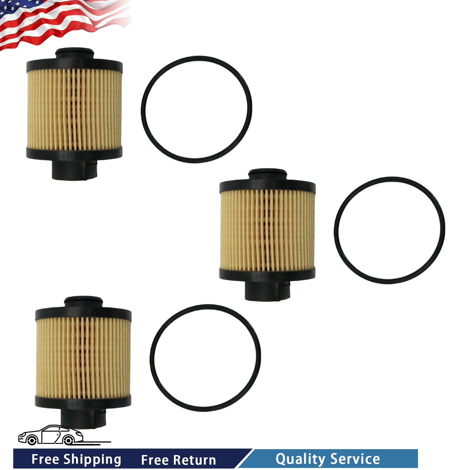 3X Oil Filter 07L115561C For 2004-2008 Lamborghini Gallardo USA